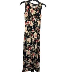 Vintage All That Jazz Dress Black & Floral Size 3/4 Y2K!